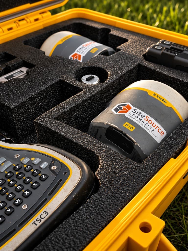 Trimble GNSS receivers in a field equipment case